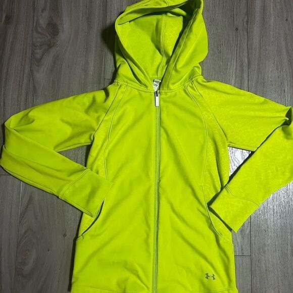 Under Armour Women’s Cold Gear Neon Full Zip Hoodie Jacket size XS - Picture 1 of 5